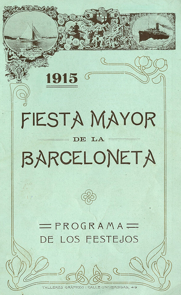 1915. Programa de Fiesta Mayor de la Barceloneta