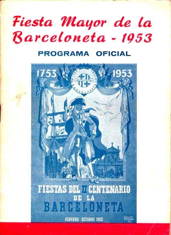 1953. Programa Fiesta Mayor de la Barceloneta - Fiestas del Centenenario de la Barceloneta